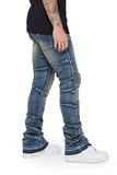“WEST” Stacked Flare Jean Lt.Blue Washed “WEST” Stacked Flare Jean Lt.Blue Washed