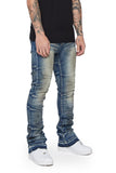 “WEST” Stacked Flare Jean Lt.Blue Washed “WEST” Stacked Flare Jean Lt.Blue Washed