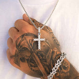 Diamond Cross Necklace Pendant & Rope Chain White Gold Diamond Cross Necklace Pendant & Rope Chain White Gold