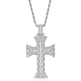 Emerald Cut Cross Necklace Pendant & Rope Chain Emerald Cut Cross Necklace Pendant & Rope Chain