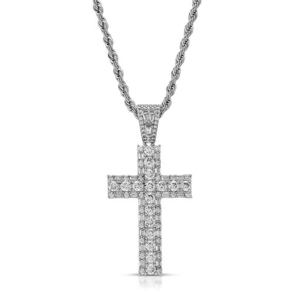 Emerald Cross Necklace Pendant & Rope Chain Emerald Cross Necklace Pendant & Rope Chain