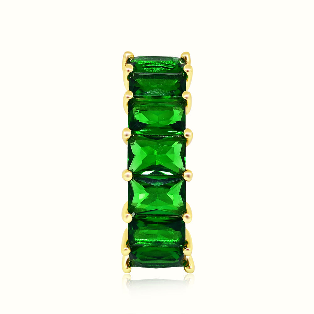 Men's Vermeil Multi Color Emerald Eternity Ring Men's Vermeil Multi Color Emerald Eternity Ring