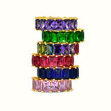 Men's Vermeil Multi Color Emerald Eternity Ring Men's Vermeil Multi Color Emerald Eternity Ring
