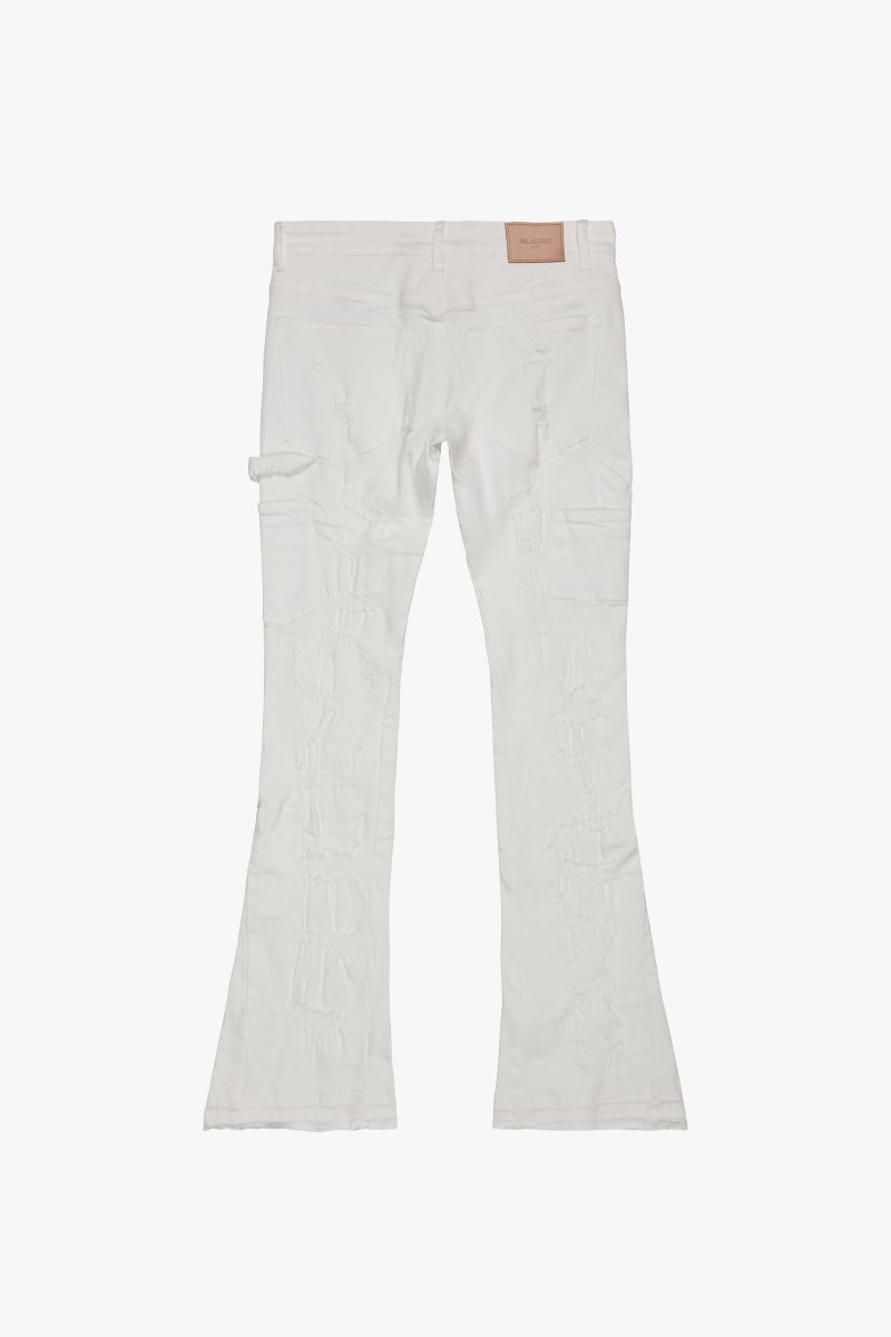 "ZERO”  FLARE JEAN WHITE STACKED "ZERO”  FLARE JEAN WHITE STACKED