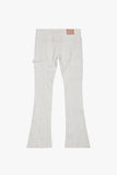 "ZERO”  FLARE JEAN WHITE STACKED "ZERO”  FLARE JEAN WHITE STACKED