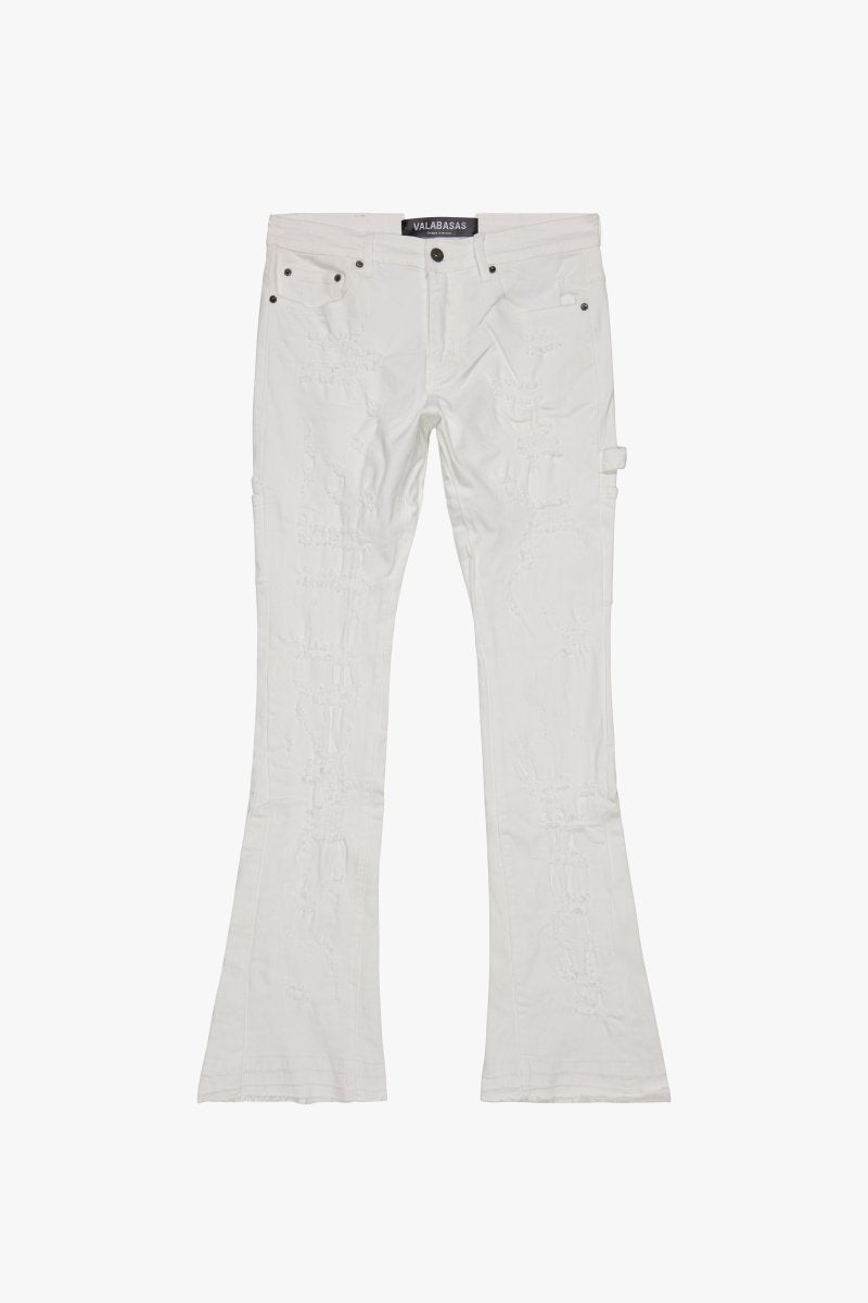 "ZERO”  FLARE JEAN WHITE STACKED "ZERO”  FLARE JEAN WHITE STACKED