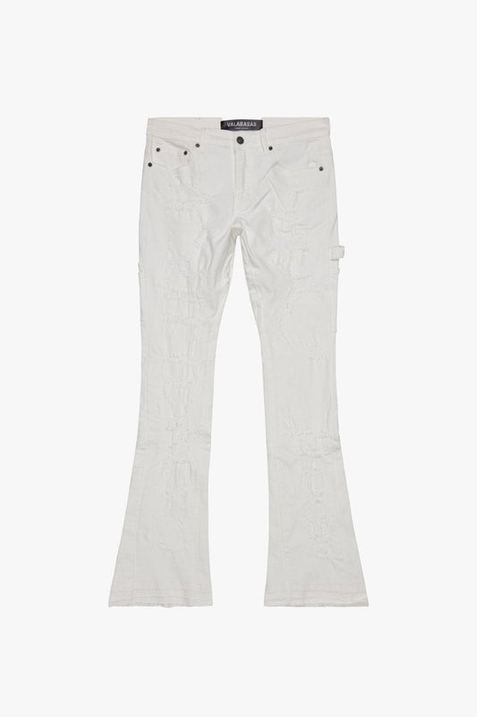 "ZERO”  FLARE JEAN WHITE STACKED
