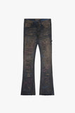 "ZERO" STACKED FLARE JEAN DARK GREY WASH "ZERO" STACKED FLARE JEAN DARK GREY WASH