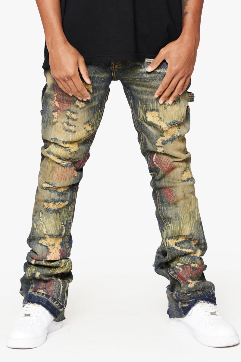 "ZERO” STACKED FLARE JEAN DIRTY VINTAGE WASH "ZERO” STACKED FLARE JEAN DIRTY VINTAGE WASH