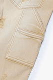 "ZERO" STACKED FLARE LIGHT KHAKI WASH "ZERO" STACKED FLARE LIGHT KHAKI WASH