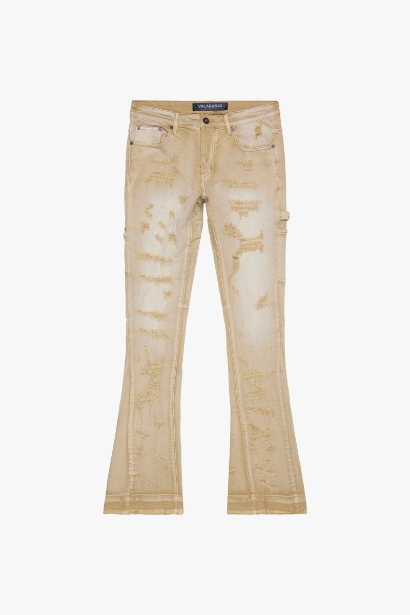 "ZERO" STACKED FLARE LIGHT KHAKI WASH "ZERO" STACKED FLARE LIGHT KHAKI WASH