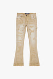 "ZERO" STACKED FLARE LIGHT KHAKI WASH "ZERO" STACKED FLARE LIGHT KHAKI WASH