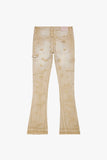 "ZERO" STACKED FLARE LIGHT KHAKI WASH "ZERO" STACKED FLARE LIGHT KHAKI WASH