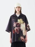 Vintage Oil Painting Flower Cuban Shirt