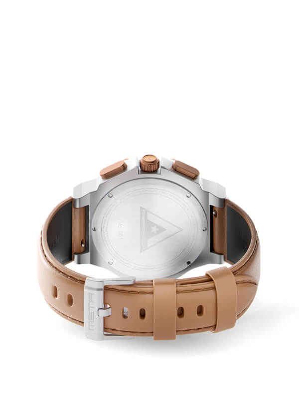 AM1018LB - AMBASSADOR SILVER / SILVER W/ LEATHER STRAP