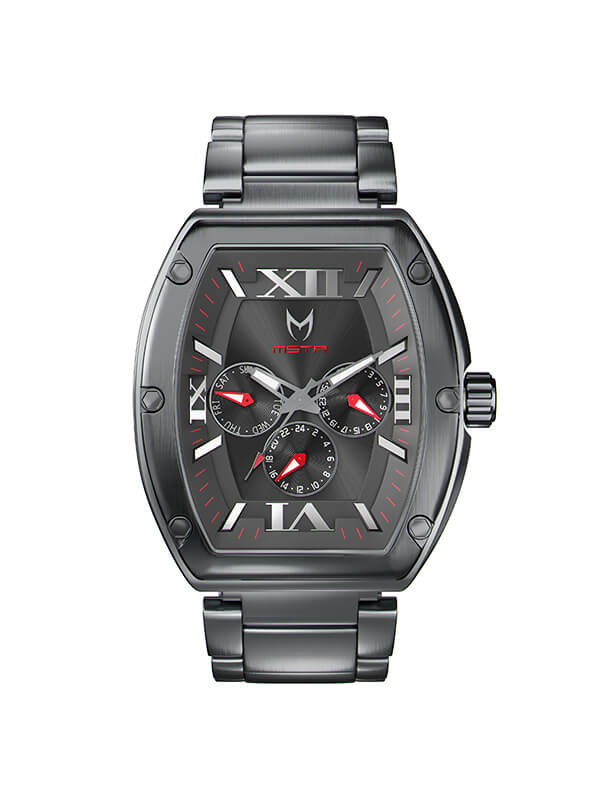 MJ129SS - MAJOR GUNMETAL / BLACK / STEEL BAND