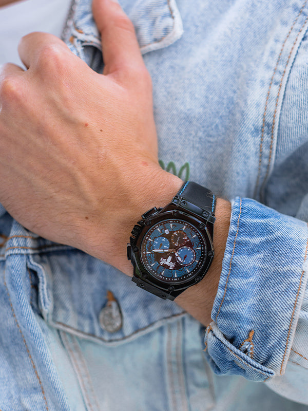 AM1024MV-LB - VENOM AMBASSADOR BLACK LEATHER STRAP