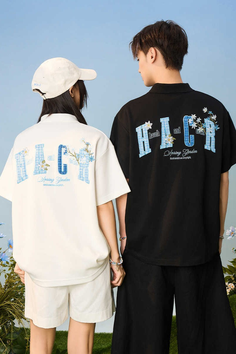 Bouclé Floral Patch Polo