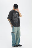 Side Patched Distressed Jeans