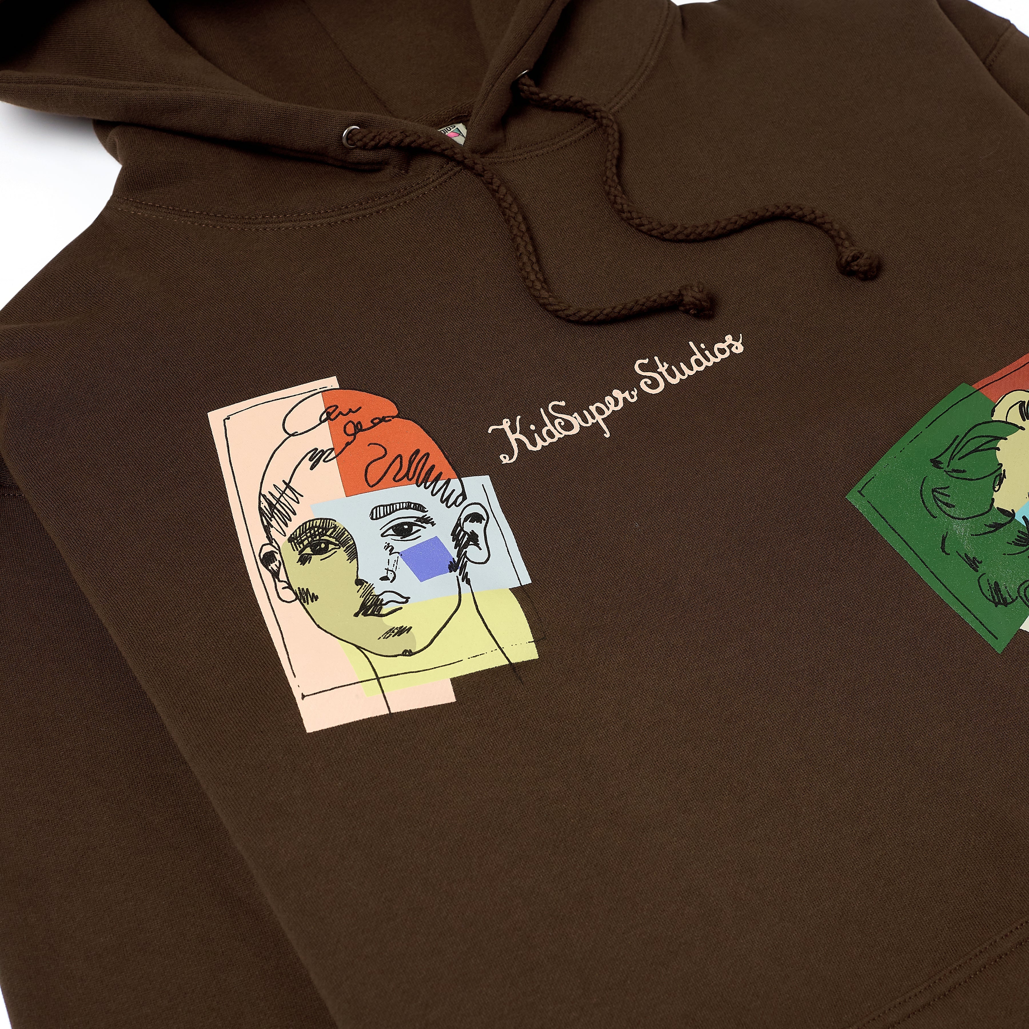 Patched Doodles Hoodie [Brown]