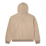 Patchwork Face Washed Heavyweight Zip Hoodie [Tan]