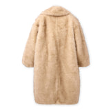 Faux Fur Oversized Long Coat [Light Tan]