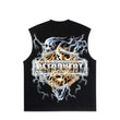 BLUE SKULL SHIRT CUT-OFF