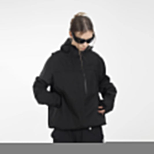 Metal Logo Functional Hooded Jacket