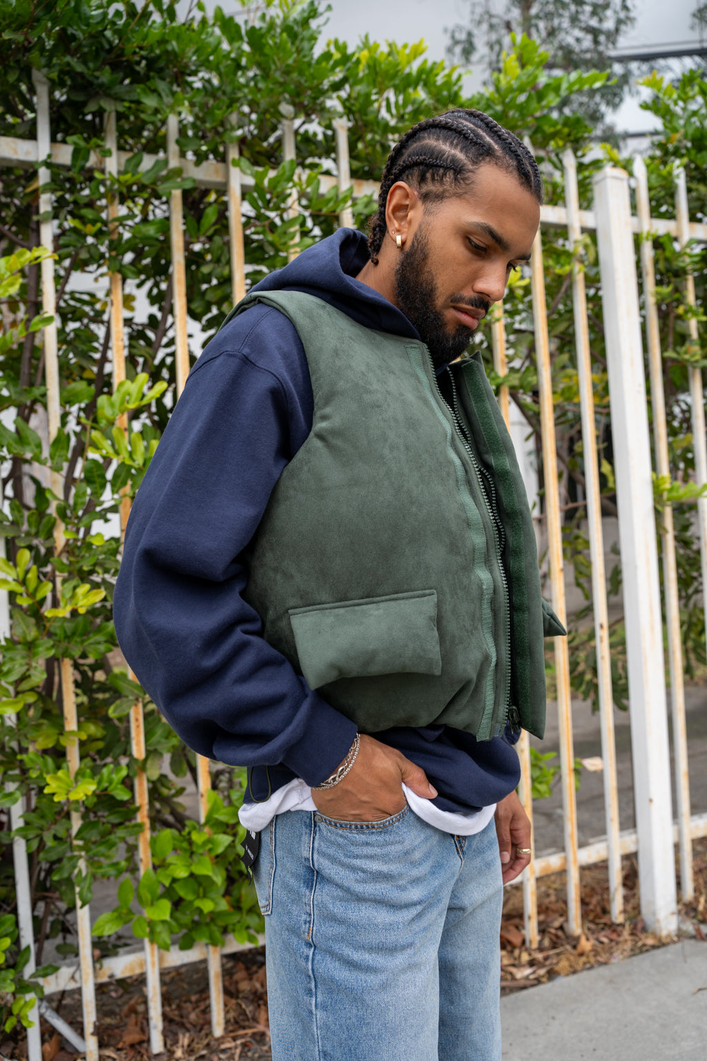 EPTM Suede Bubble Vest - Hunter Green