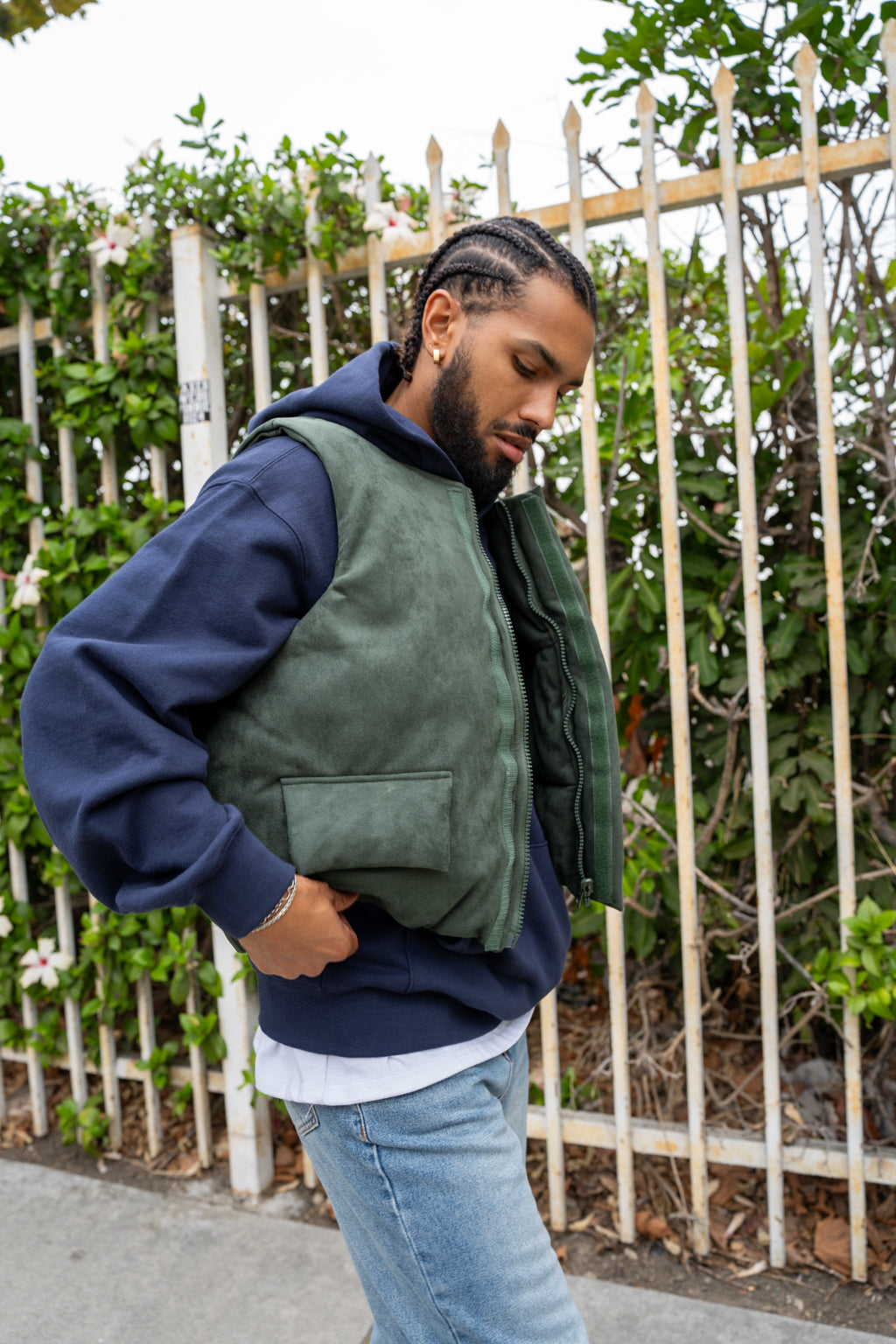 EPTM Suede Bubble Vest - Hunter Green
