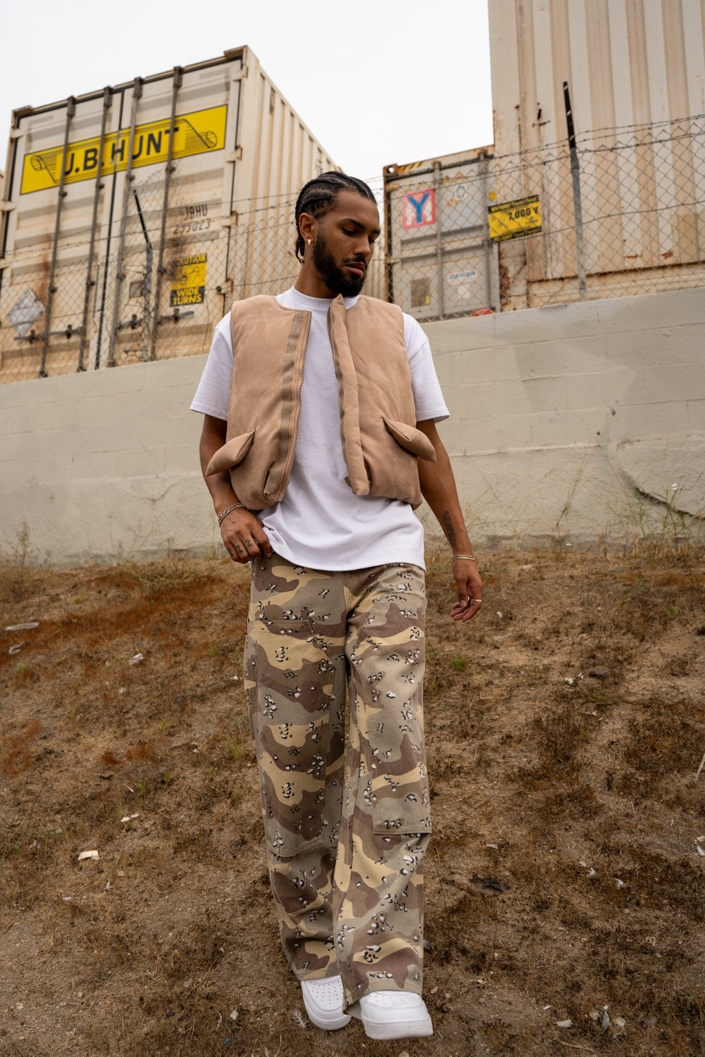 EPTM Suede Bubble Vest - Tan