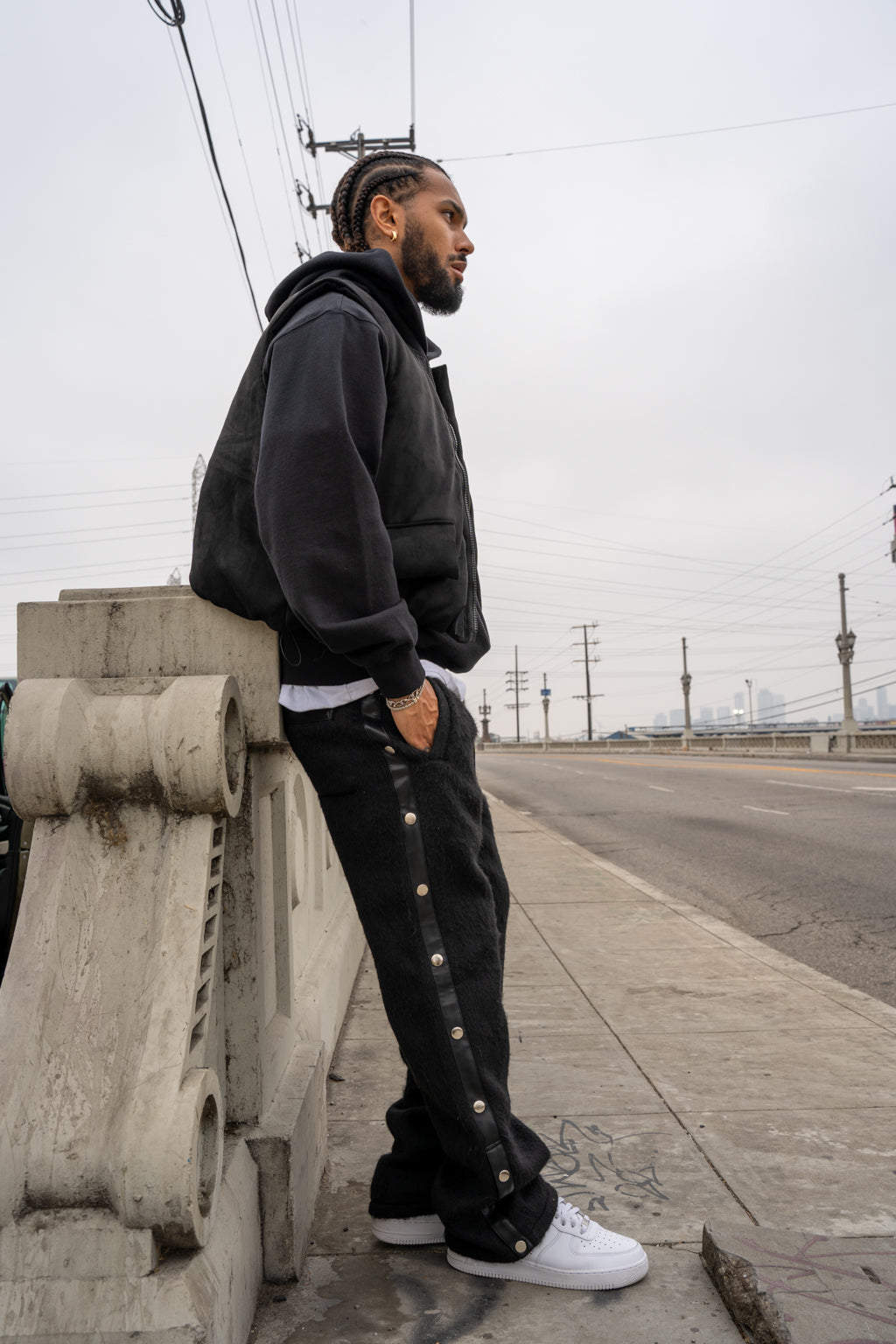 EPTM Suede Bubble Vest - Black