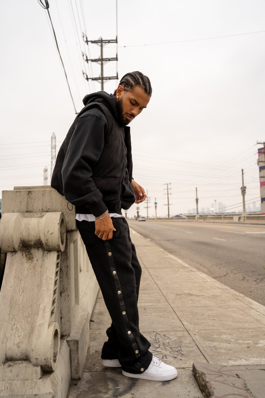 EPTM Suede Bubble Vest - Black