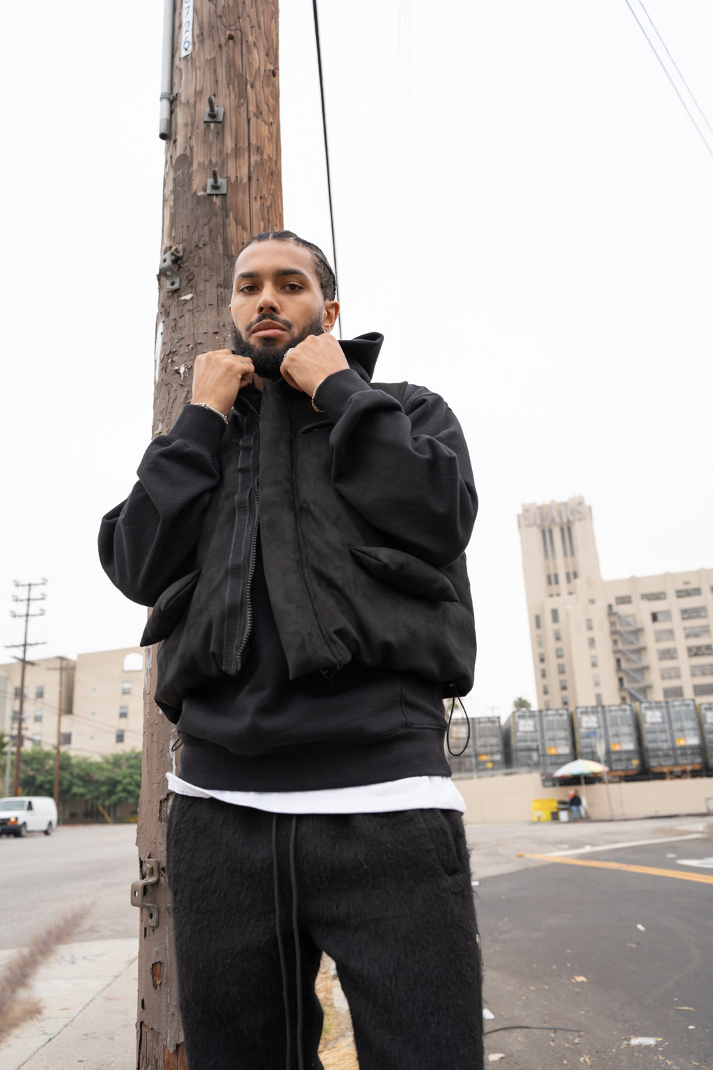 EPTM Suede Bubble Vest - Black