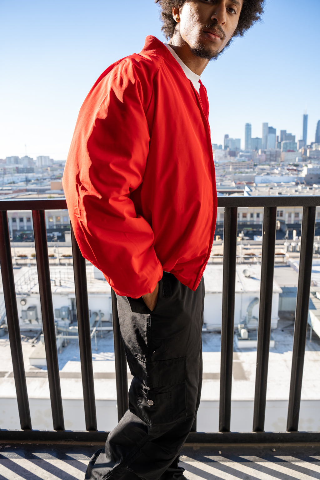 EPTM Capital Cropped Bomber - Red