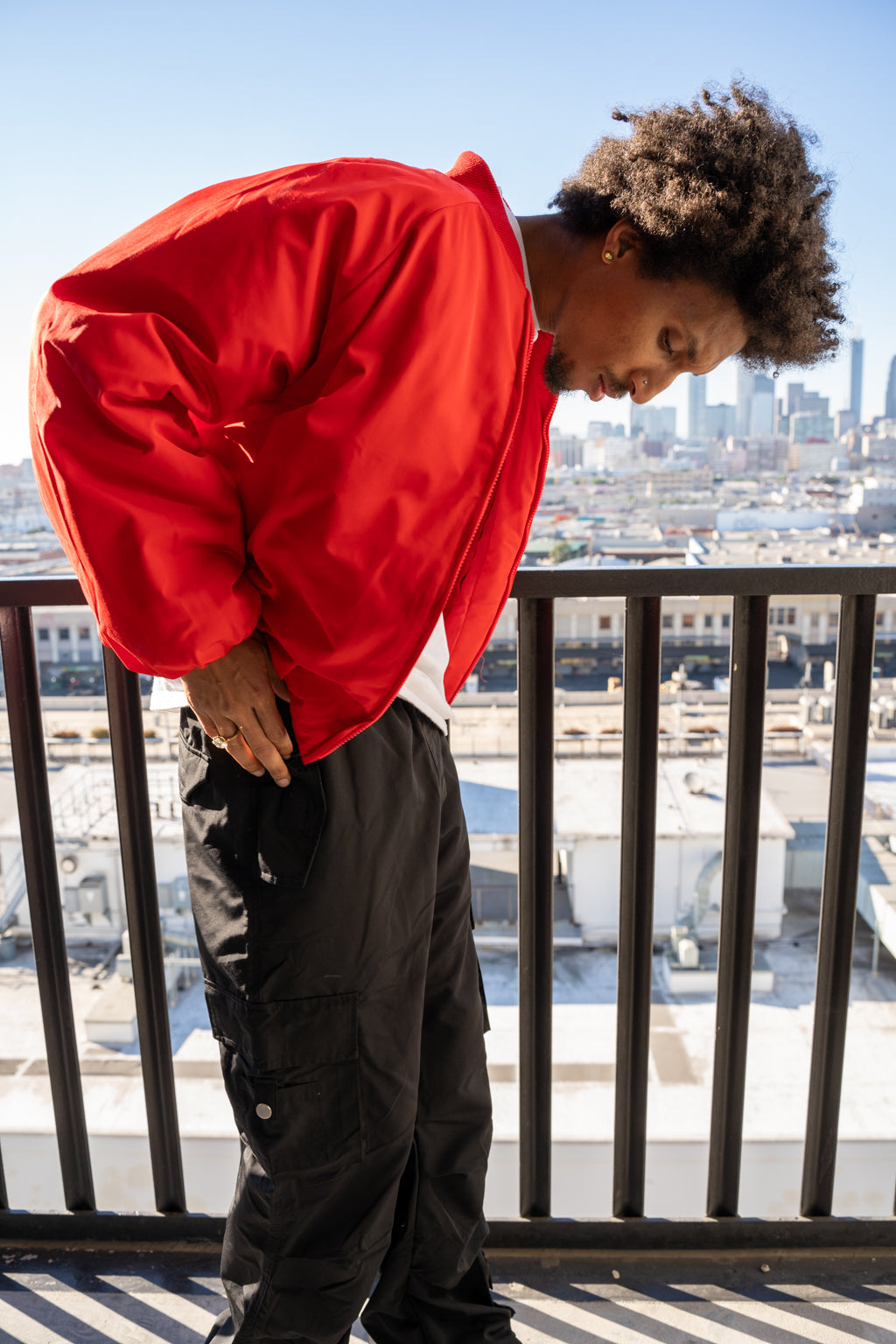 EPTM Capital Cropped Bomber - Red