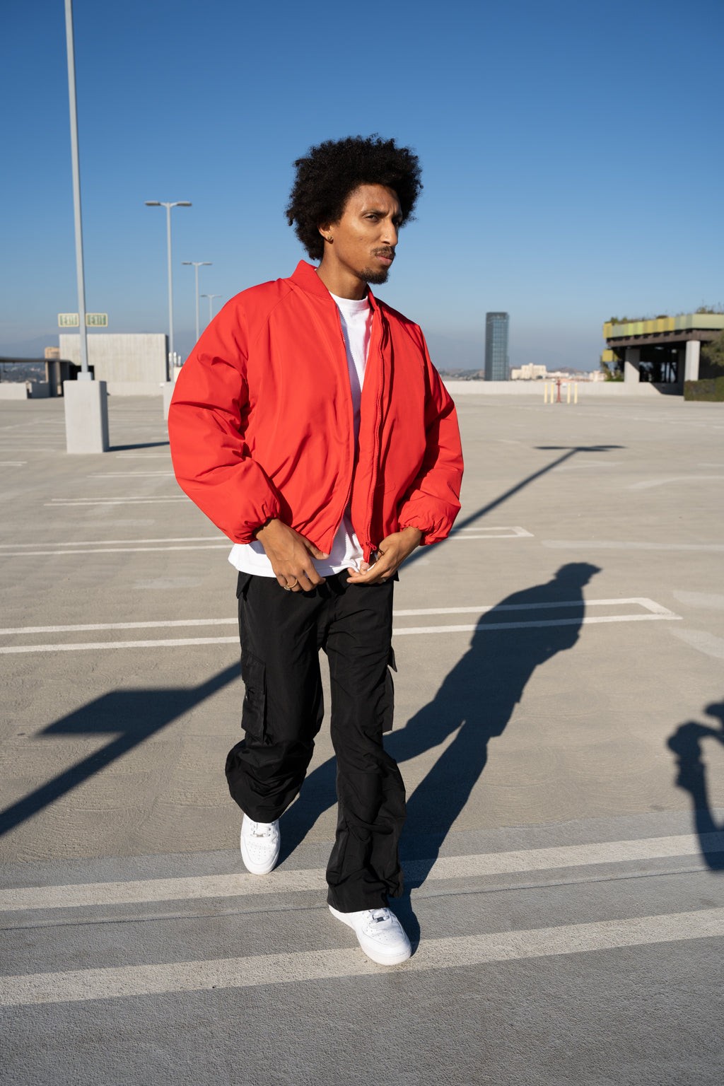 EPTM Capital Cropped Bomber - Red