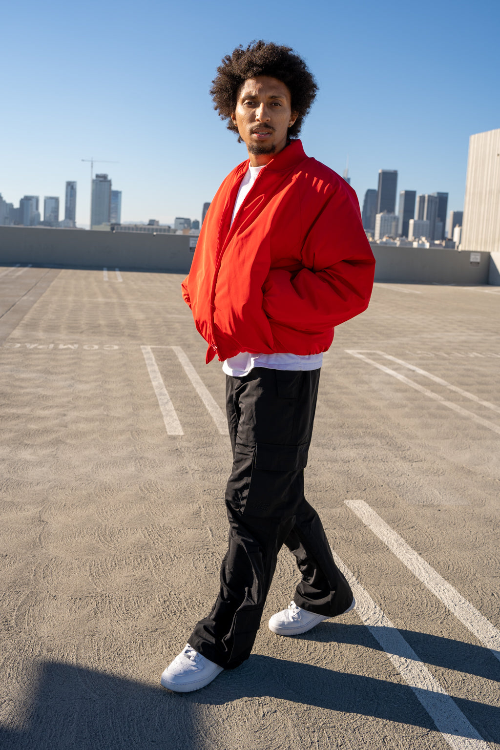 EPTM Capital Cropped Bomber - Red