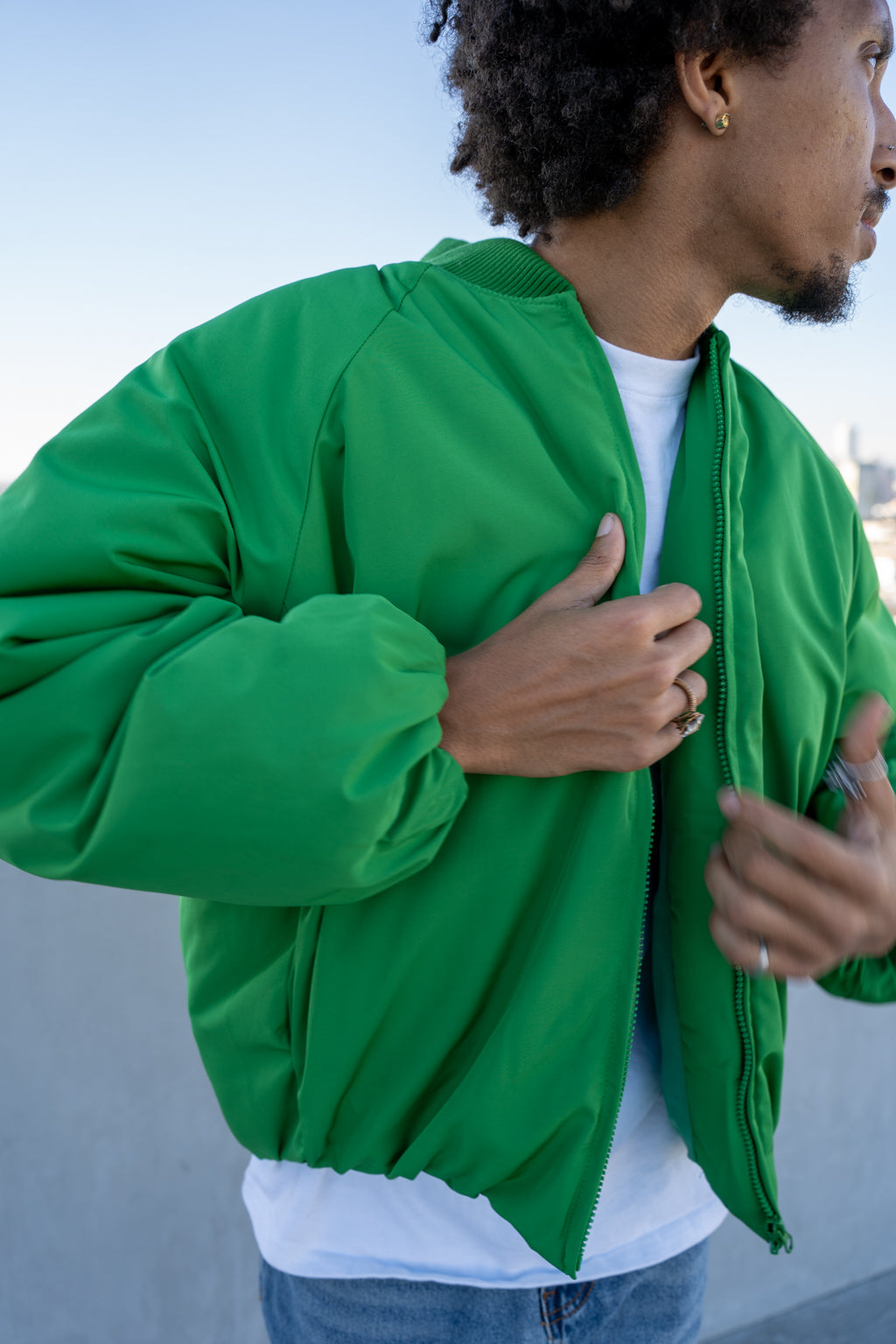 EPTM Capital Cropped Bomber - Green