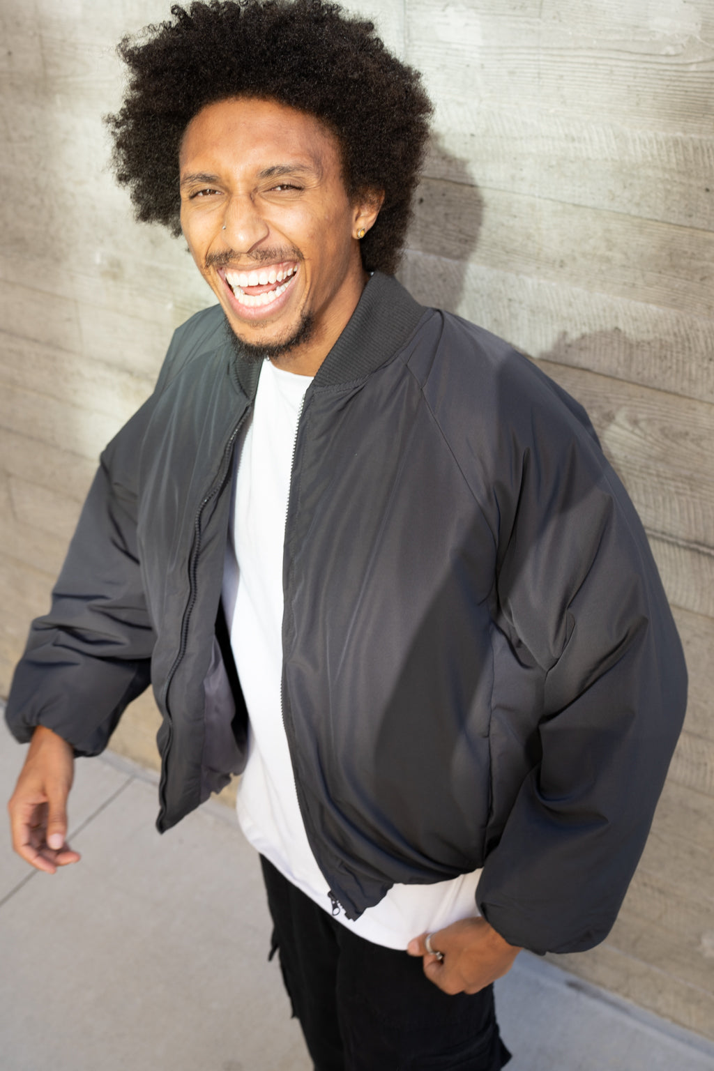 EPTM Capital Cropped Bomber - Charcoal