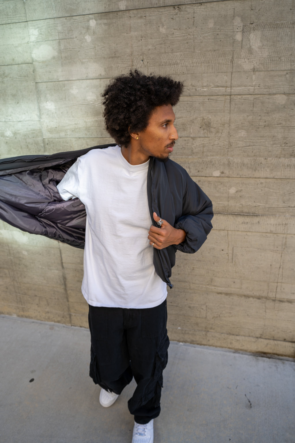 EPTM Capital Cropped Bomber - Charcoal