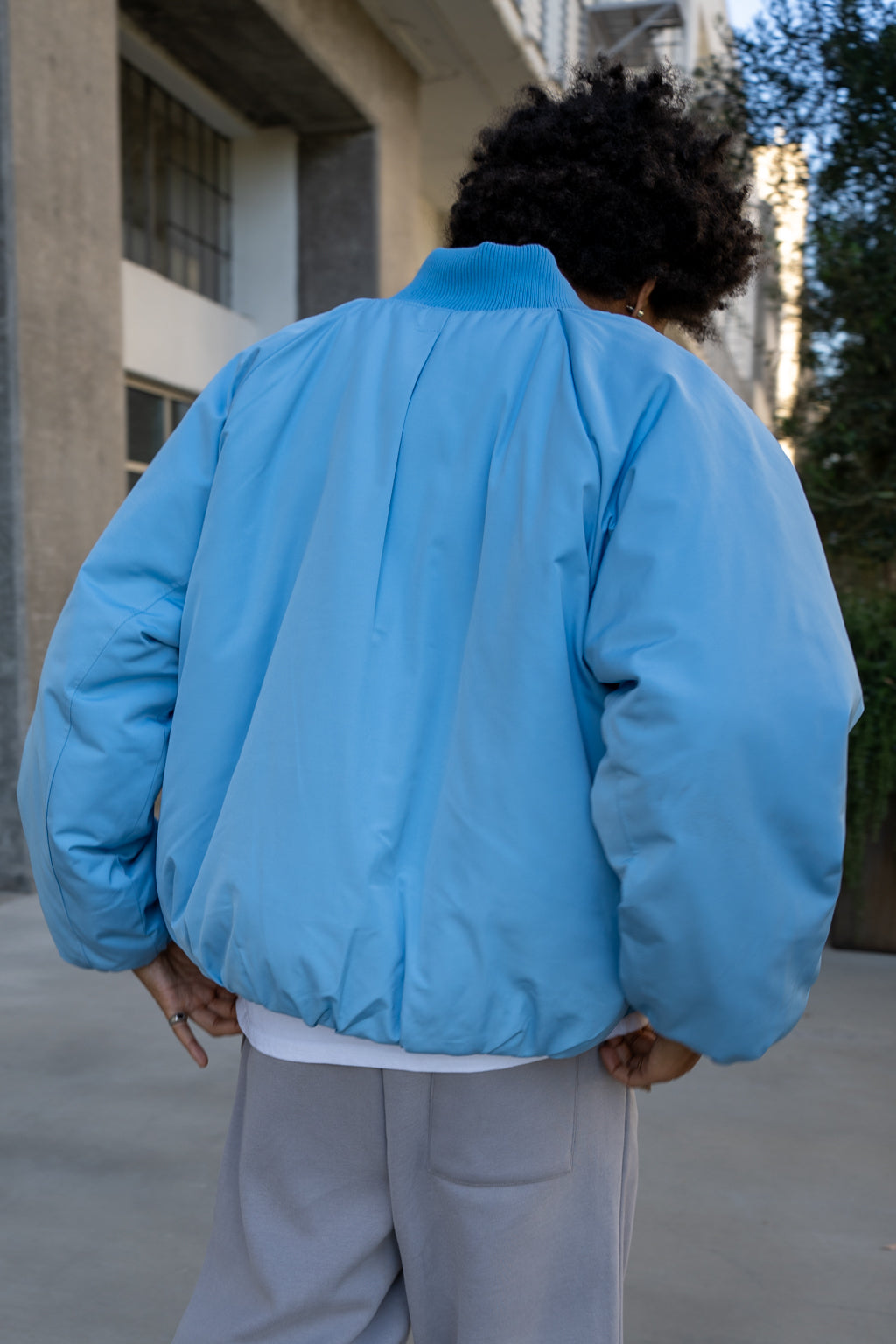 EPTM Capital Cropped Bomber - Sky Blue
