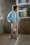 EPTM Capital Cropped Bomber - Sky Blue