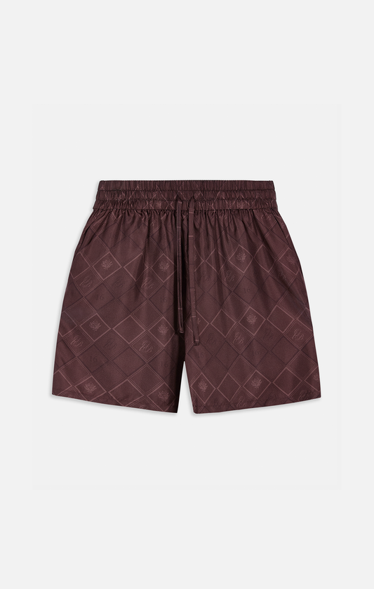 FADED MONOGRAM SILK SHORTS