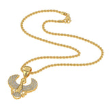 10k Solid Gold Diamond Horus Necklace Pendant .35 CTW