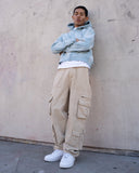 EPTM Sun Faded Cropped Zip Up Hoodie - Sky Blue