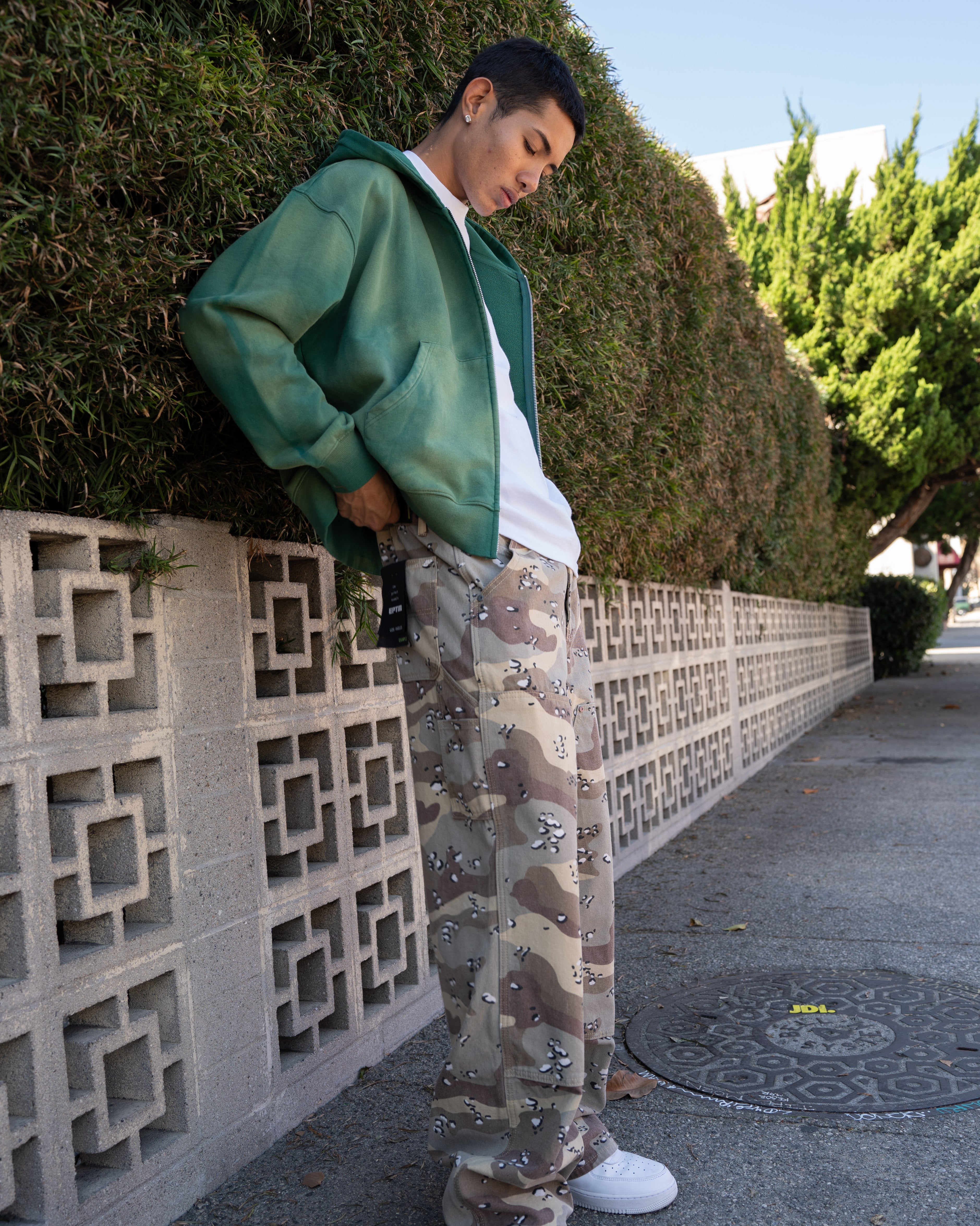 EPTM Sun Faded Cropped Zip Up Hoodie - Hunter Green