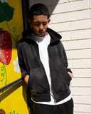 EPTM Sun Faded Cropped Zip Up Hoodie - Black