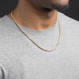 Solid Gold Palm Wheat Franco Chain Hollow