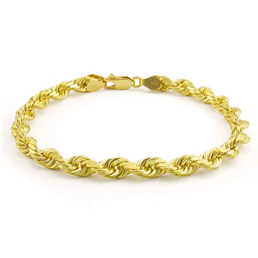 Solid Gold Rope Bracelet Hollow